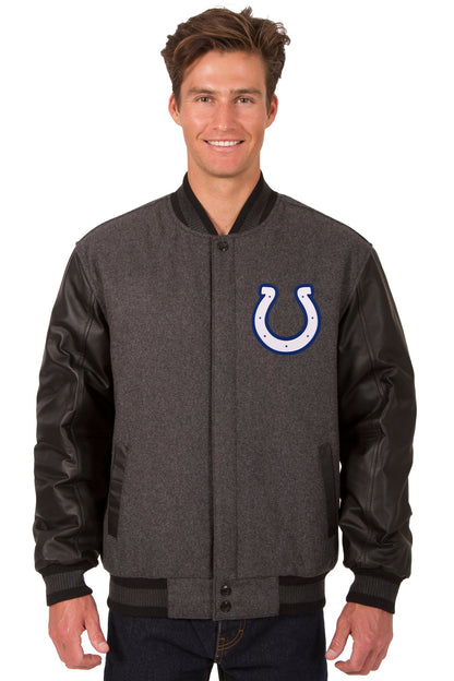 Indianapolis Colts Reversible Wool and Leather Jacket