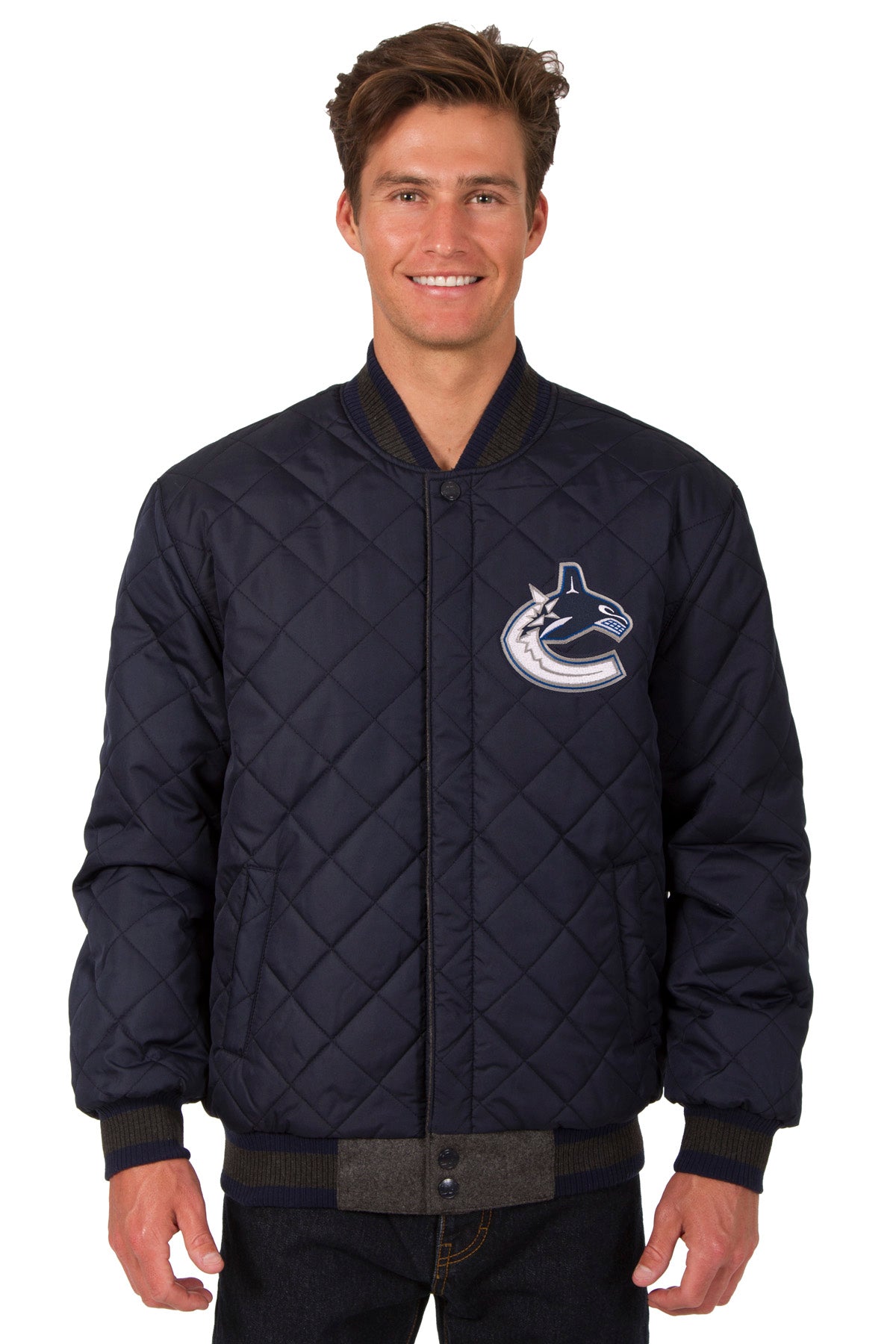 Vancouver Canucks Wool and Leather Reversible Jacket