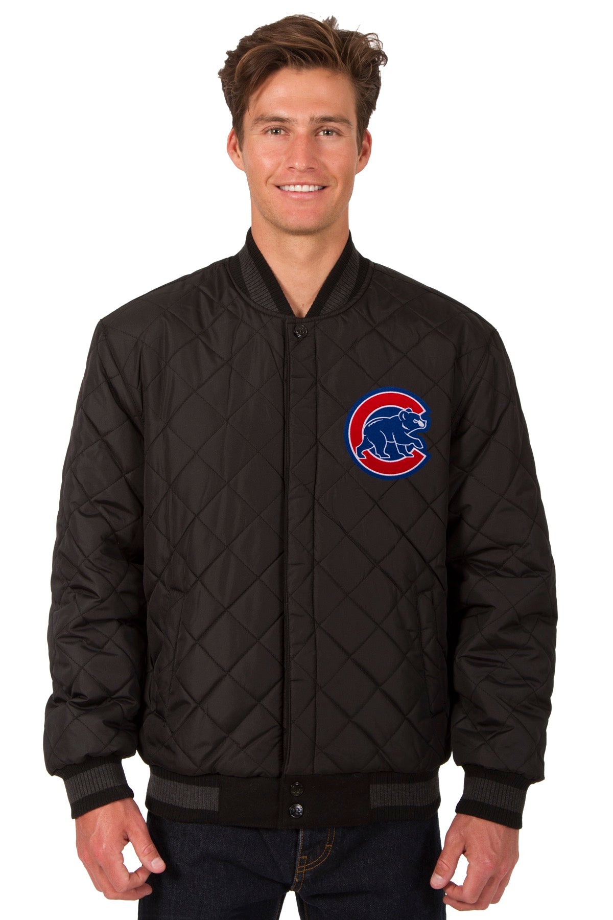 Chicago Cubs Reversible Wool and Leather Jacket