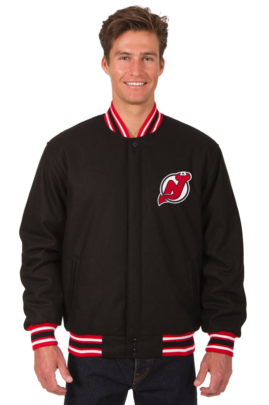 New Jersey Devils All-Wool Reversible Jacket (Front Logos Only)