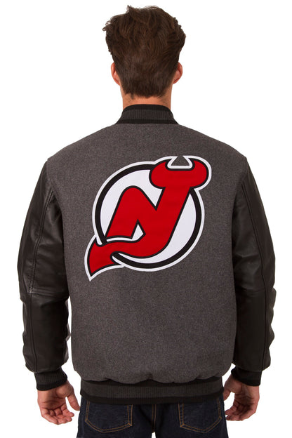 New Jersey Devils Wool and Leather Reversible Jacket