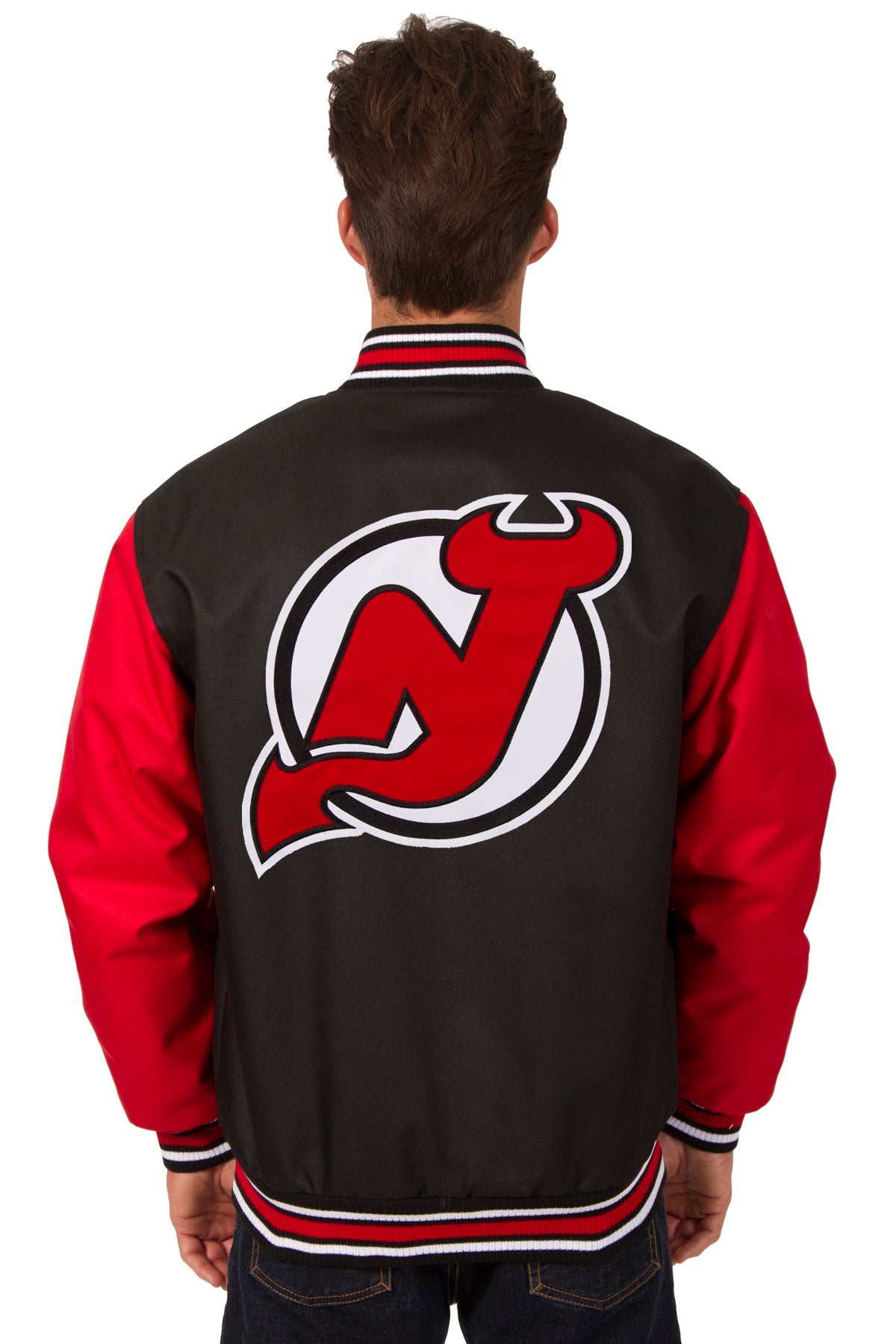 New Jersey Devils Poly-Twill Jacket (Front and Back Logo)