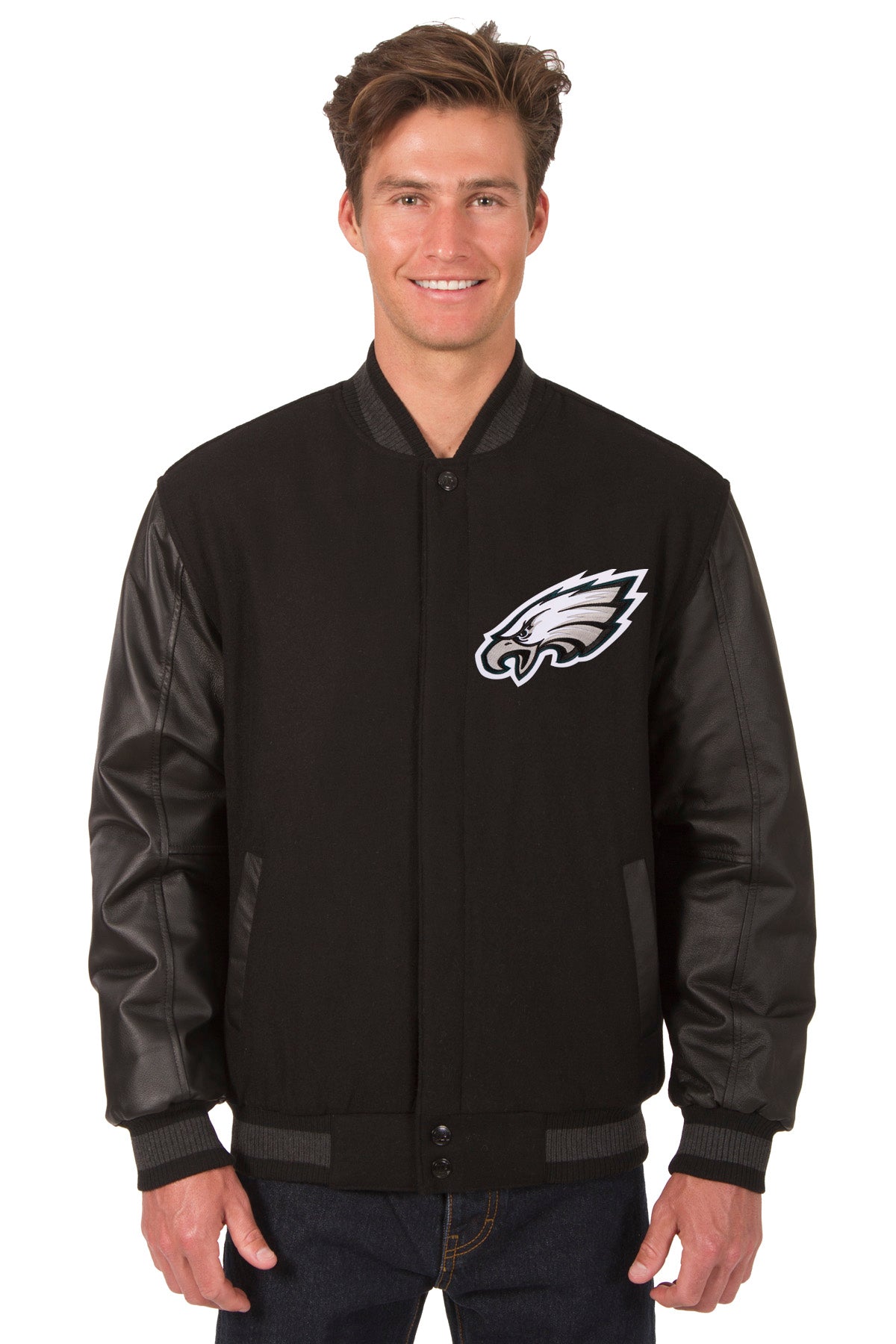 Philadelphia Eagles Reversible Wool and Leather Jacket