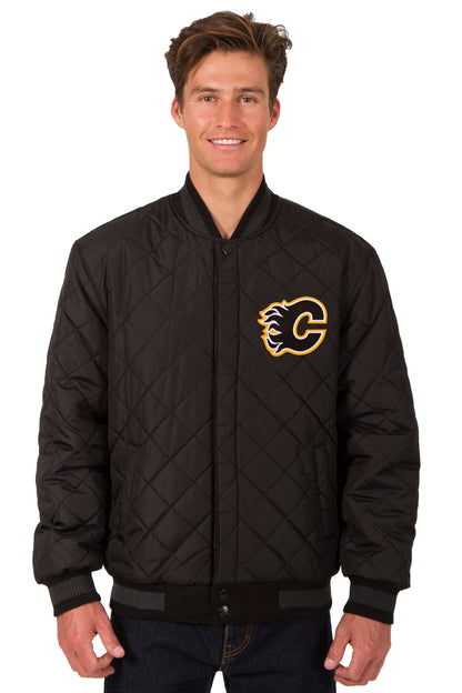 Calgary Flames Wool and Leather Reversible Jacket