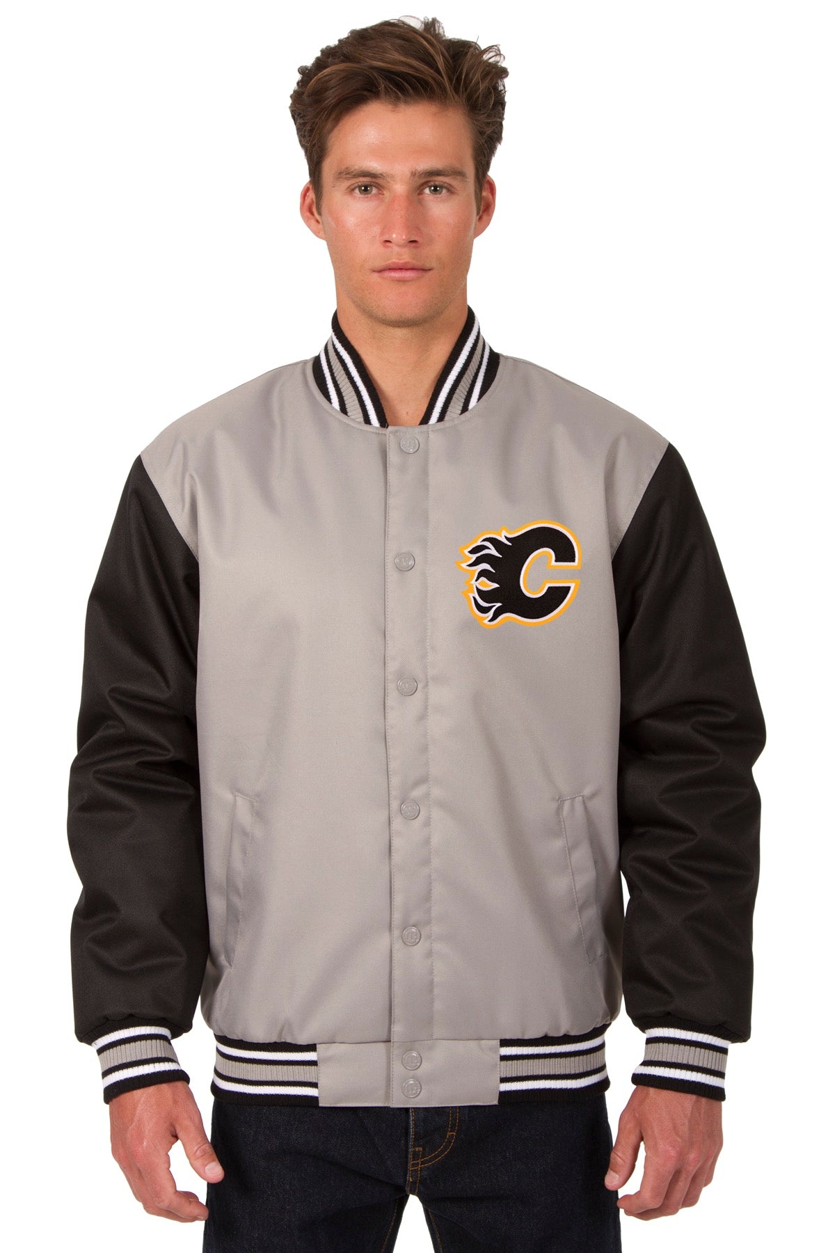 Calgary Flames Poly-Twill Jacket (Front Logo Only)