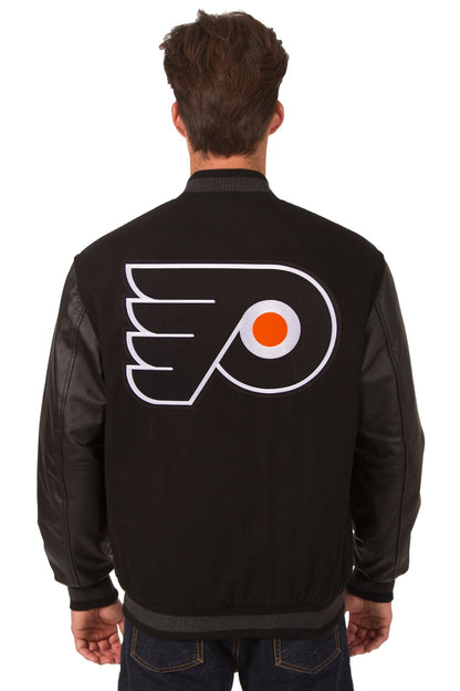 Philadelphia Flyers Wool and Leather Reversible Jacket