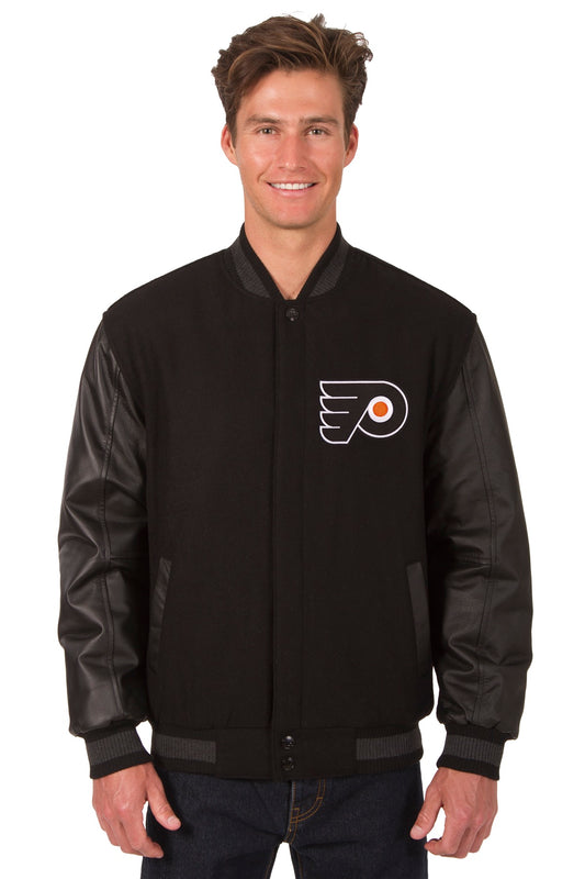 Philadelphia Flyers Wool and Leather Reversible Jacket