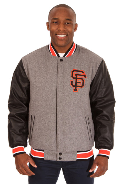 San Francisco Giants Reversible Wool Jacket with Faux Leather Sleeves