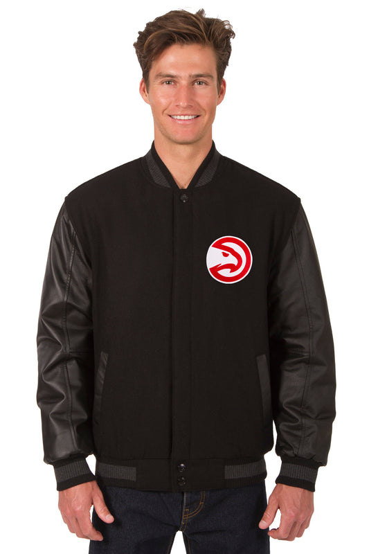 Atlanta Hawks Reversible Wool and Leather Jacket