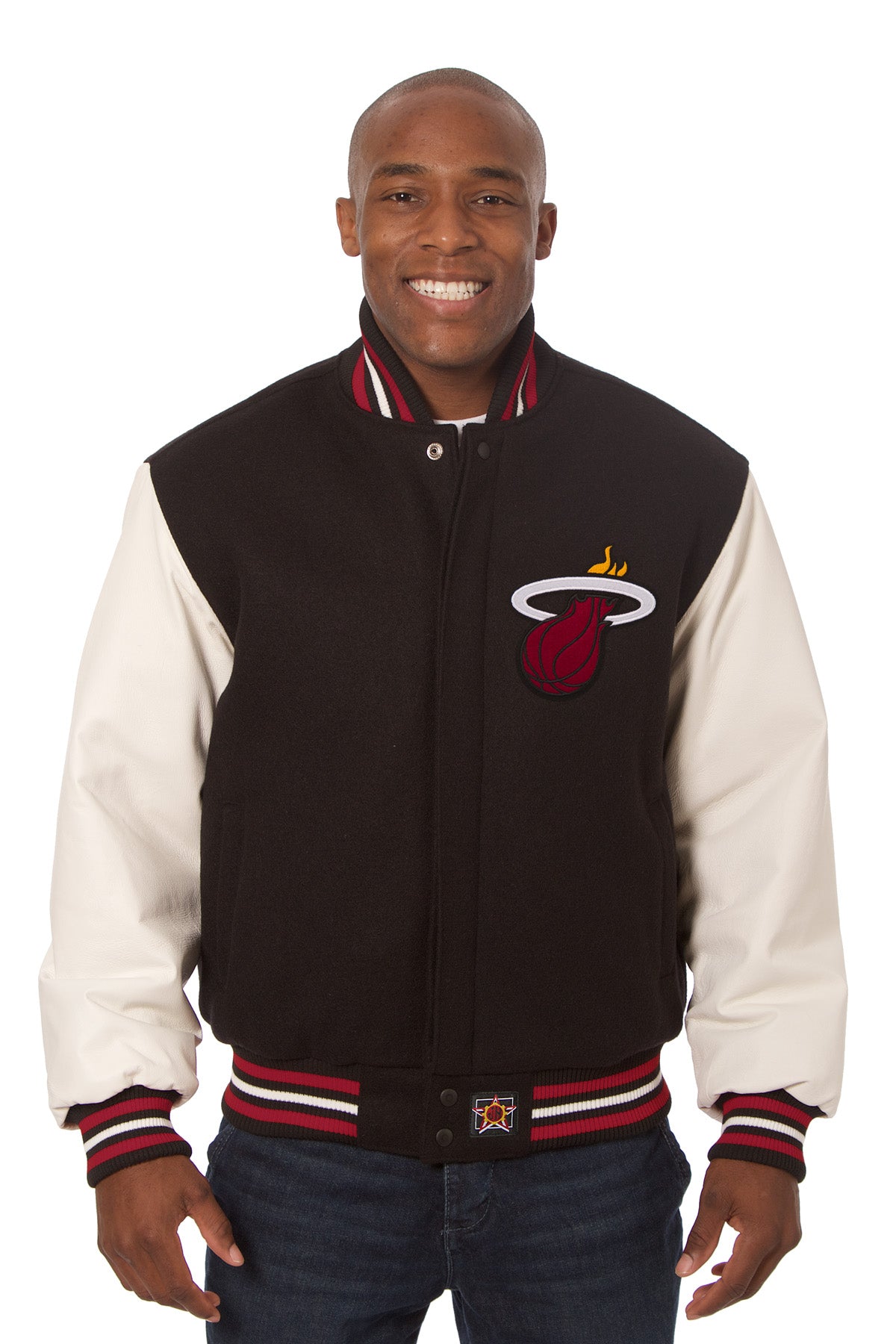 Miami Heat Embroidered Wool and Leather Jacket