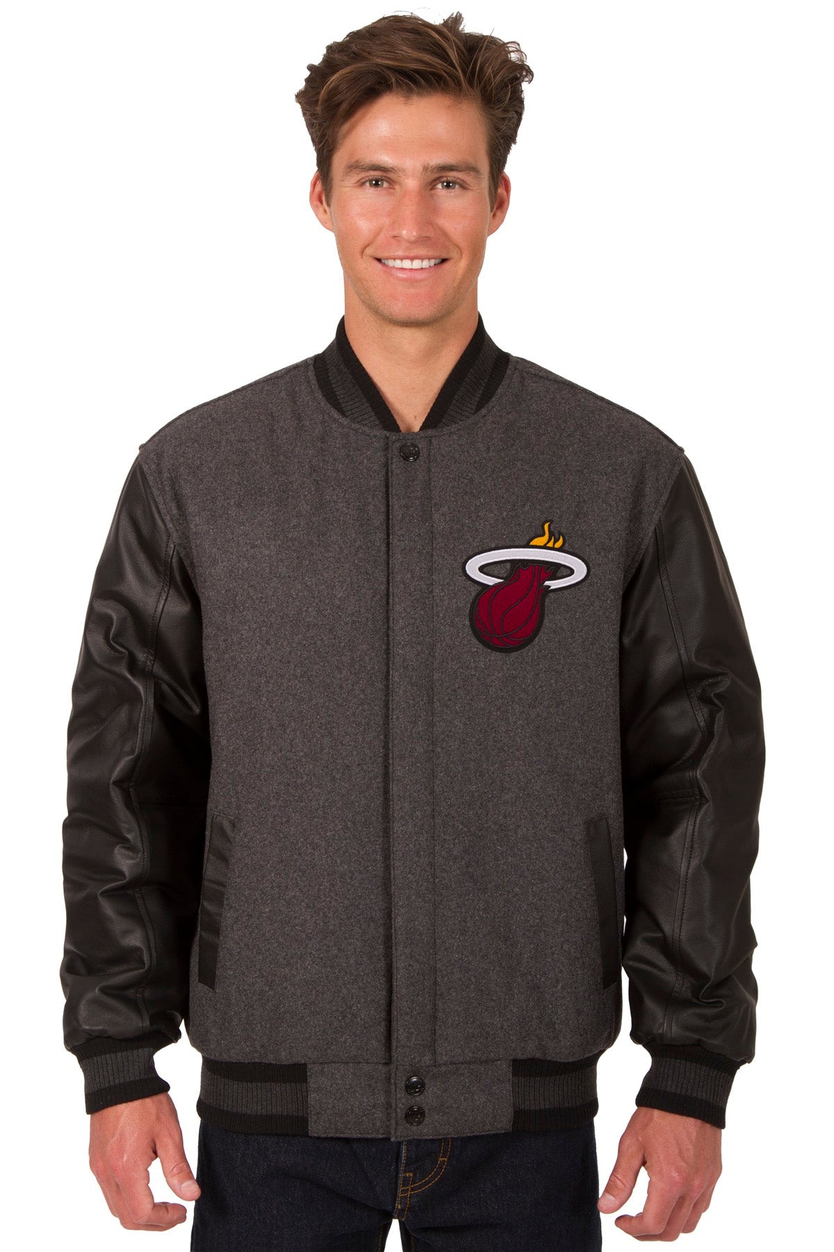 Miami Heat Reversible Wool and Leather Jacket