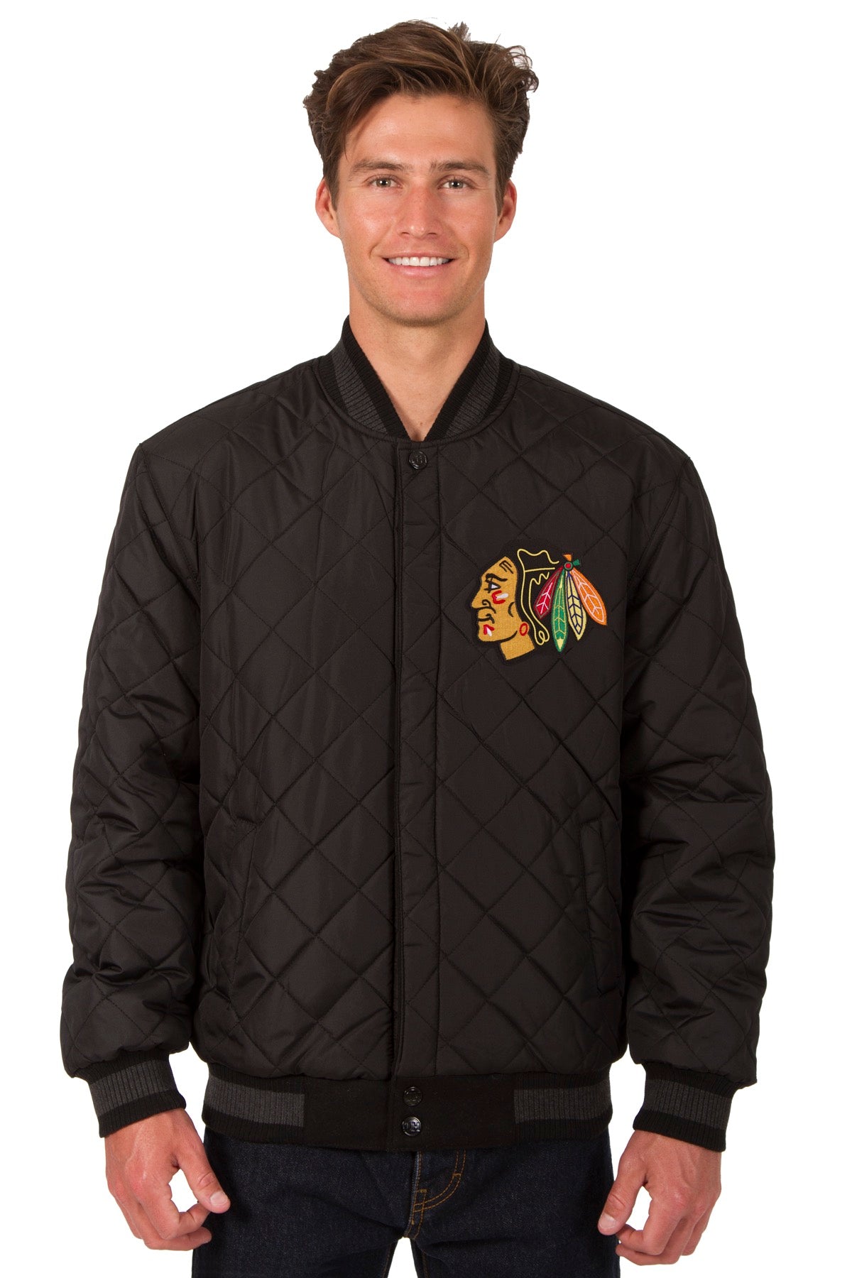 Chicago Blackhawks Wool and Leather Reversible Jacket