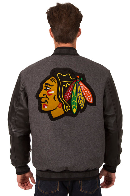 Chicago Blackhawks Wool and Leather Reversible Jacket