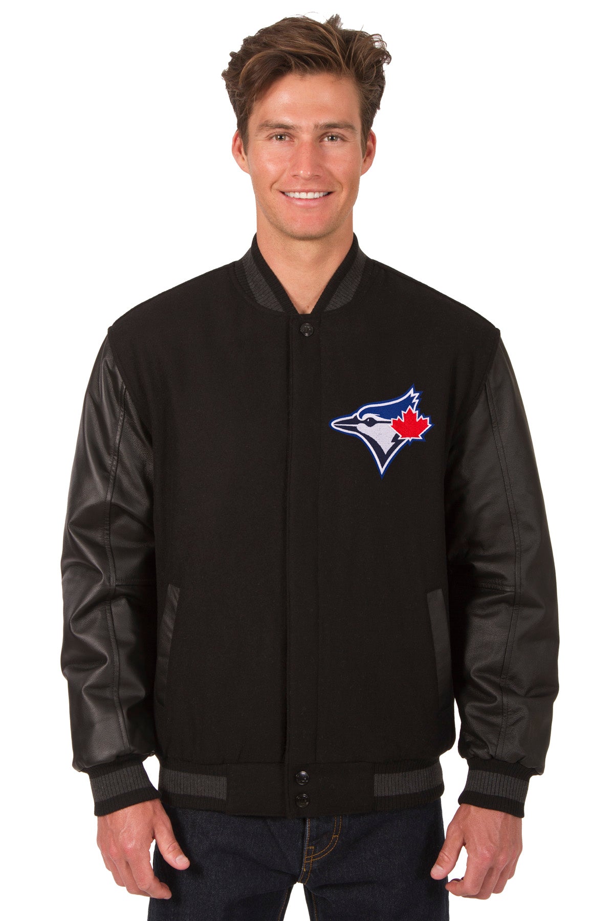 Toronto Blue Jays Reversible Wool and Leather Jacket