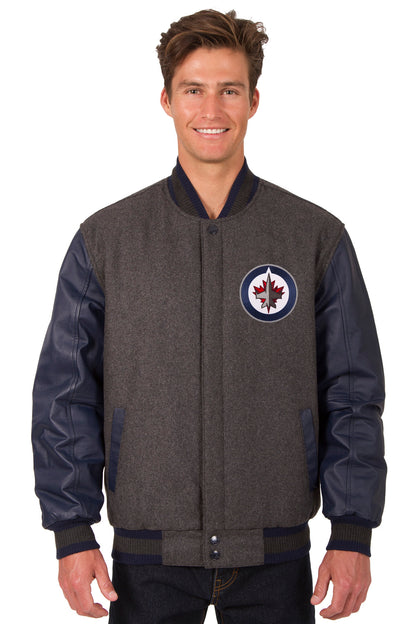 Winnipeg Jets Wool and Leather Reversible Jacket