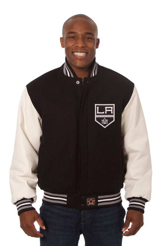 Los Angeles Kings Embroidered Wool and Leather Jacket