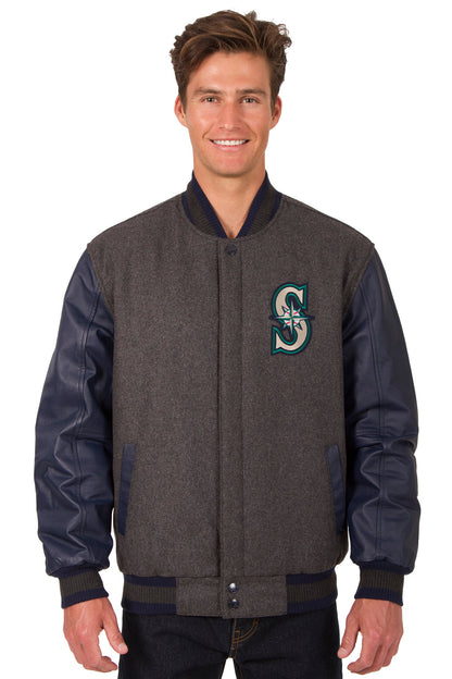 Seattle Mariners Reversible Wool and Leather Jacket