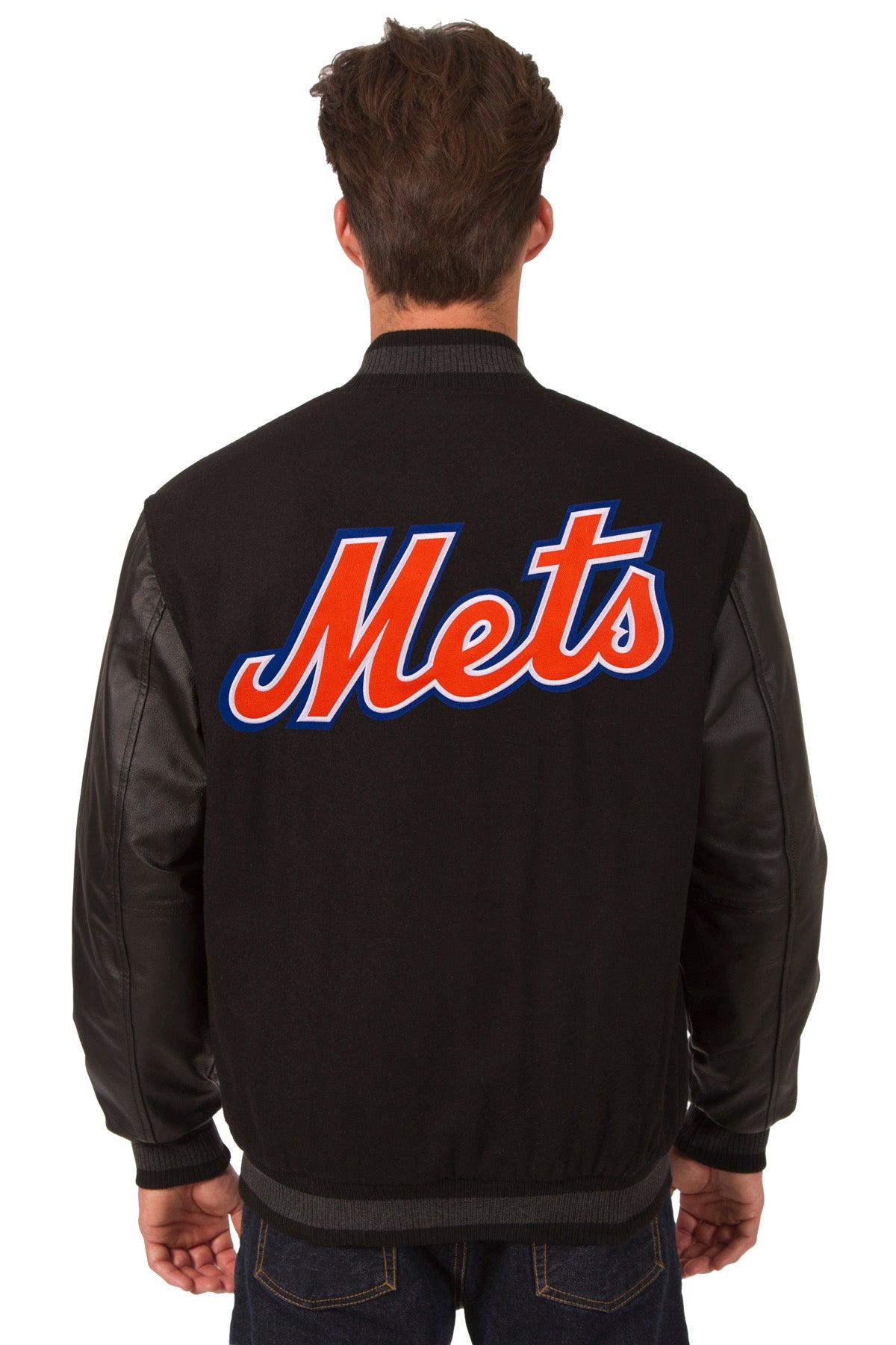 New York Mets Reversible Wool and Leather Jacket