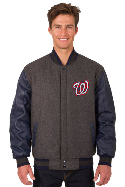 Washington Nationals Reversible Wool and Leather Jacket