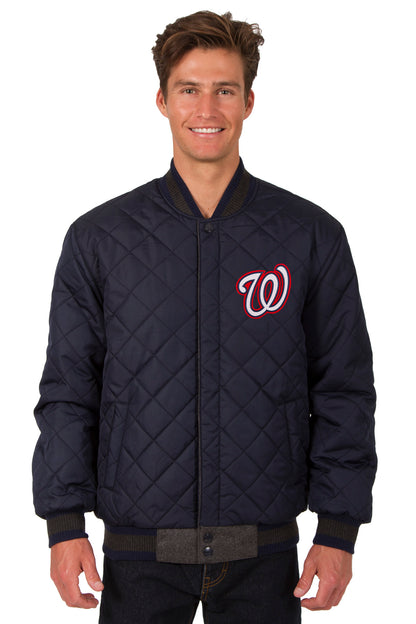 Washington Nationals Reversible Wool and Leather Jacket