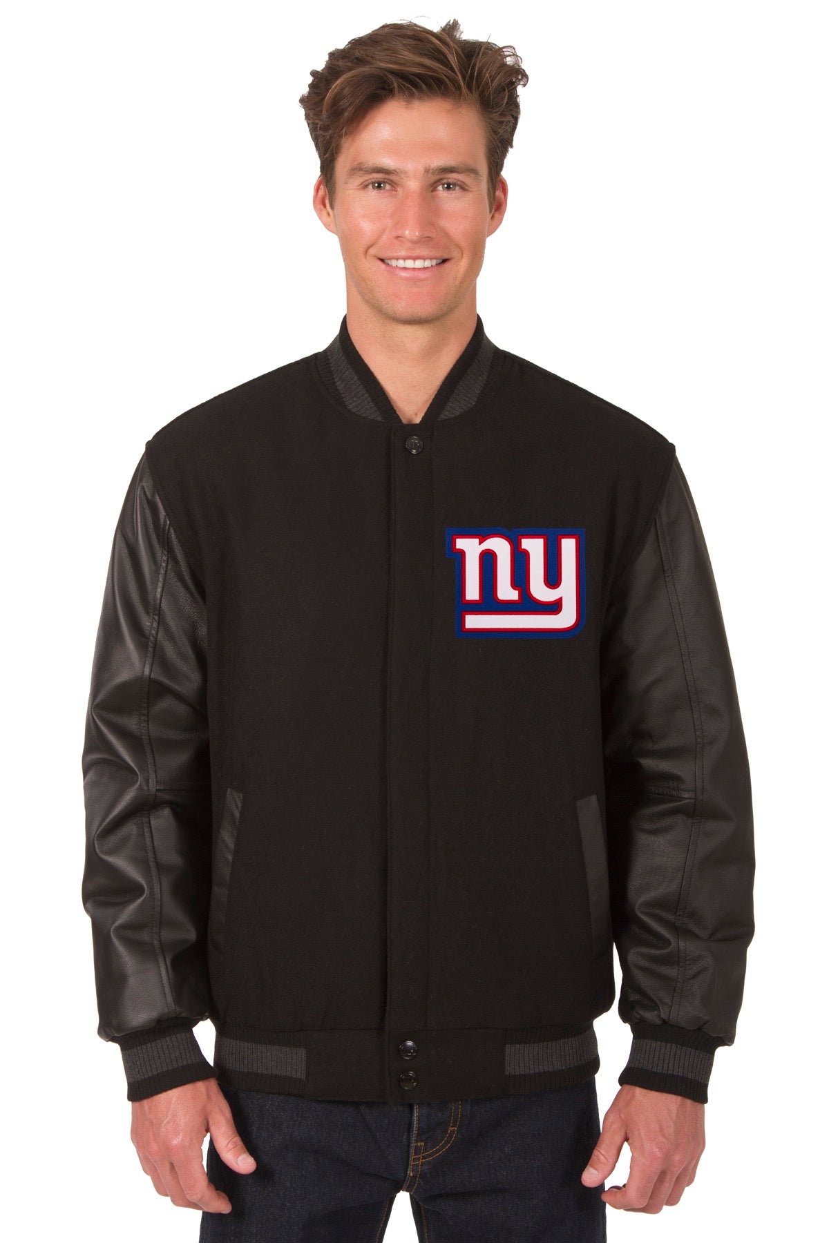 New York Giants Reversible Wool and Leather Jacket