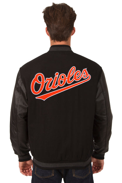 Baltimore Orioles Reversible Wool and Leather Jacket