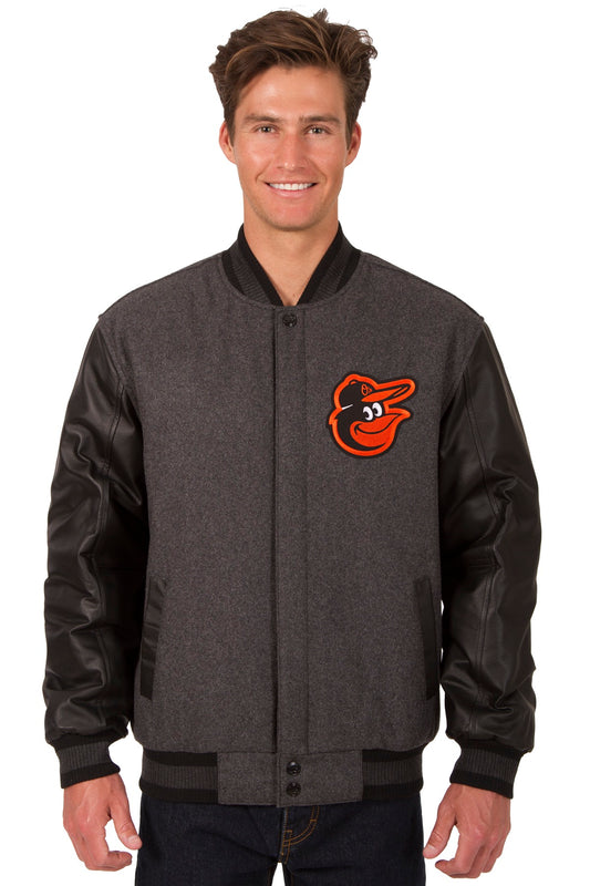 Baltimore Orioles Reversible Wool and Leather Jacket