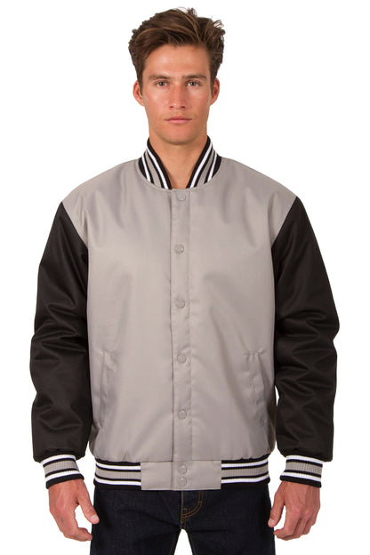 Poly-Twill Jacket in Gray-Black