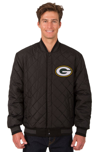 Green Bay Packers Reversible Wool and Leather Jacket