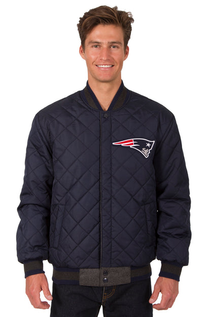 New England Patriots Reversible Wool and Leather Jacket