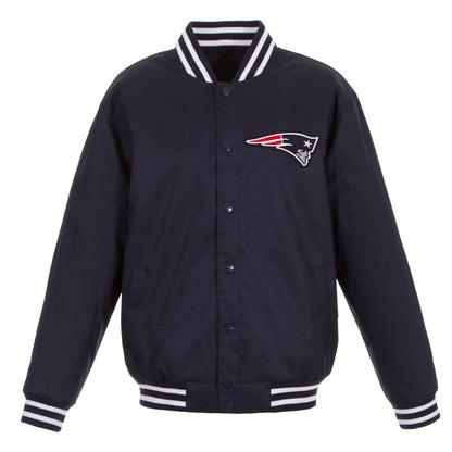 New England Patriots Poly-Twill Jacket (Front and Back Logo)