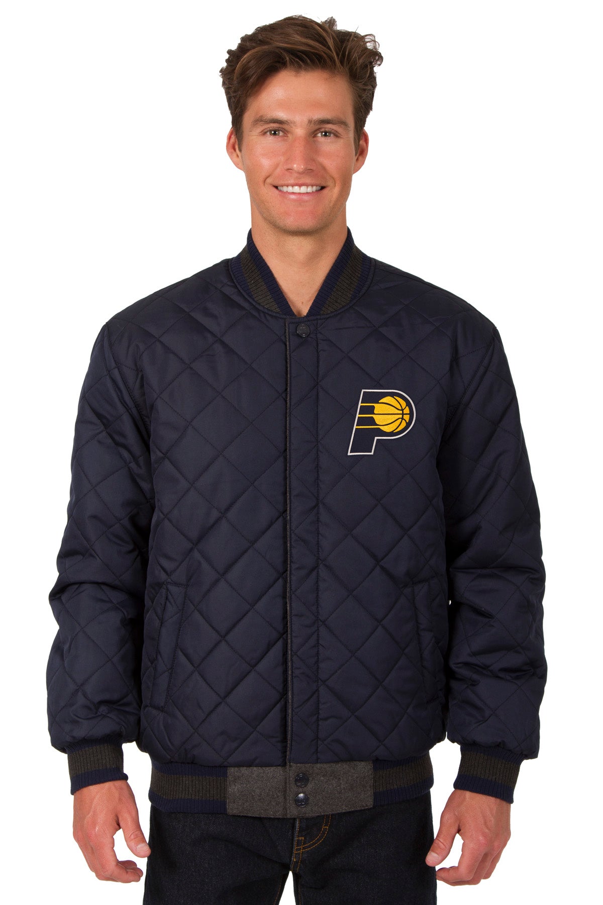 Indiana Pacers Reversible Wool and Leather Jacket