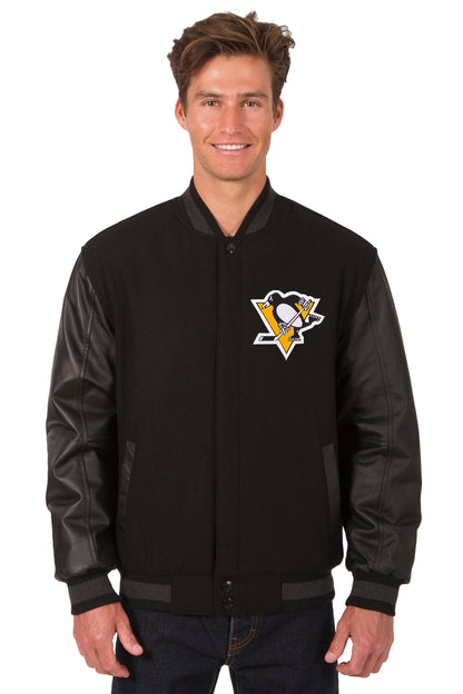 Pittsburgh Penguins Wool and Leather Reversible Jacket