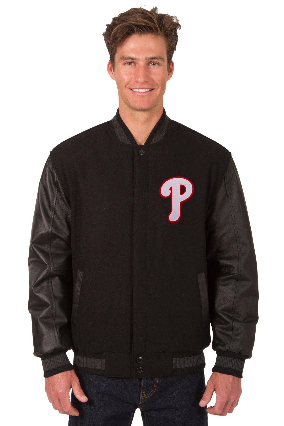 Philadelphia Phillies Reversible Wool and Leather Jacket