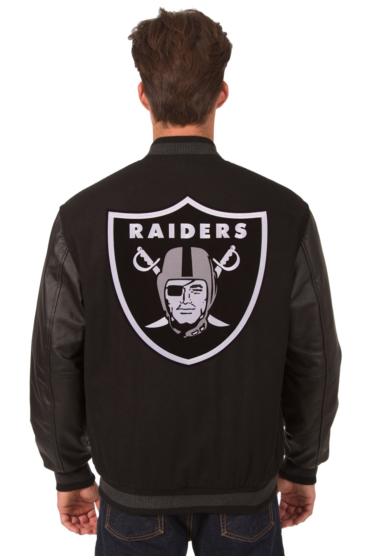 Las Vegas Raiders Reversible Wool and Leather Jacket