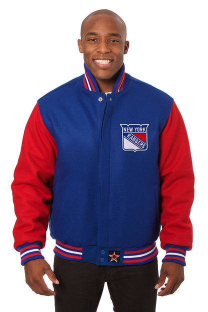 New York Rangers Embroidered Wool Jacket