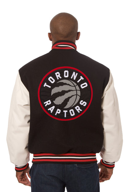 Toronto Raptors Embroidered Wool and Leather Jacket