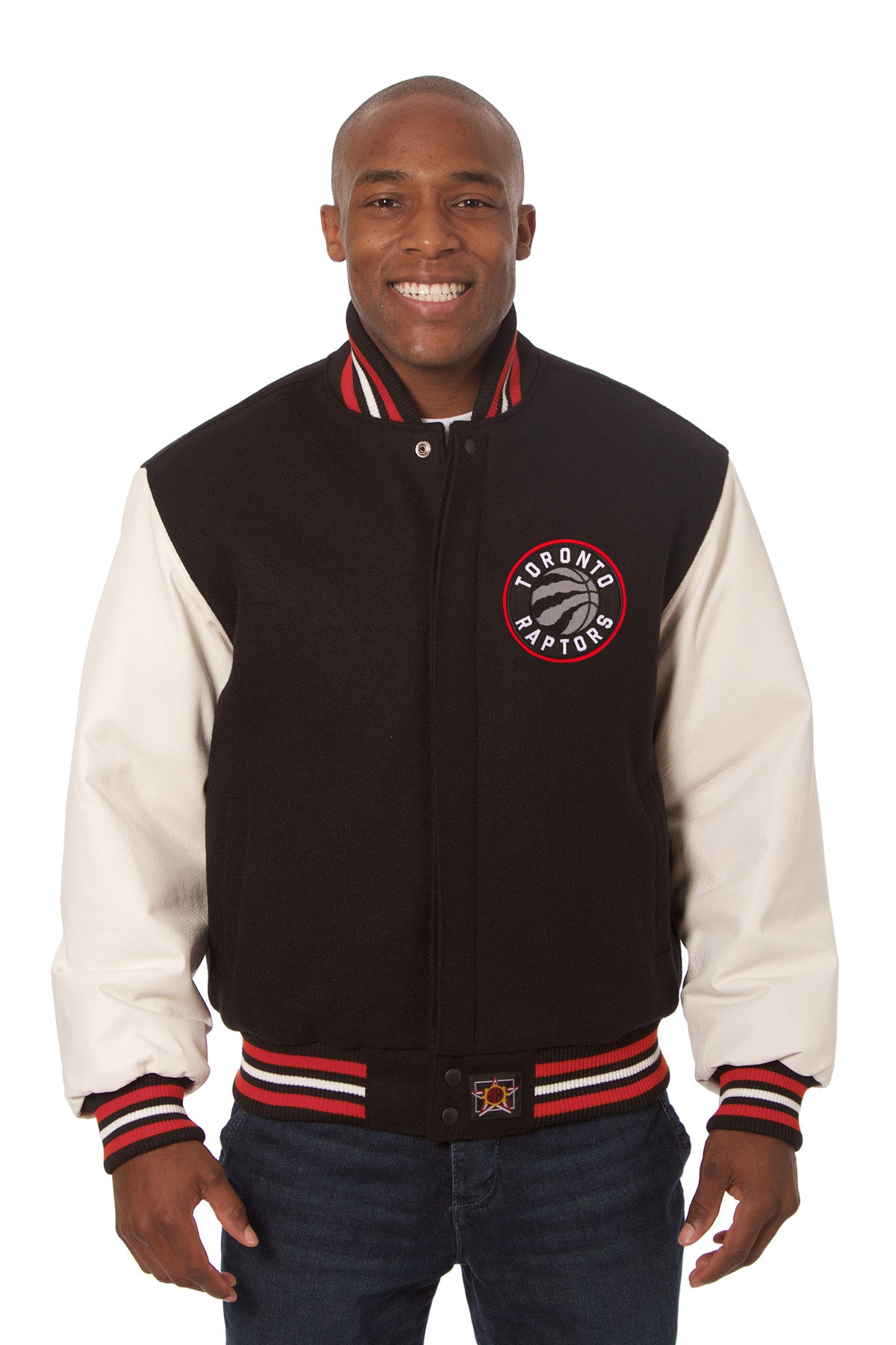 Toronto Raptors Embroidered Wool and Leather Jacket