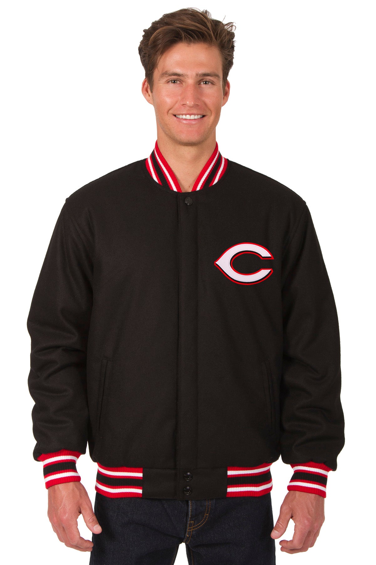 Cincinnati Reds All-Wool Reversible Jacket (Front Logos Only)