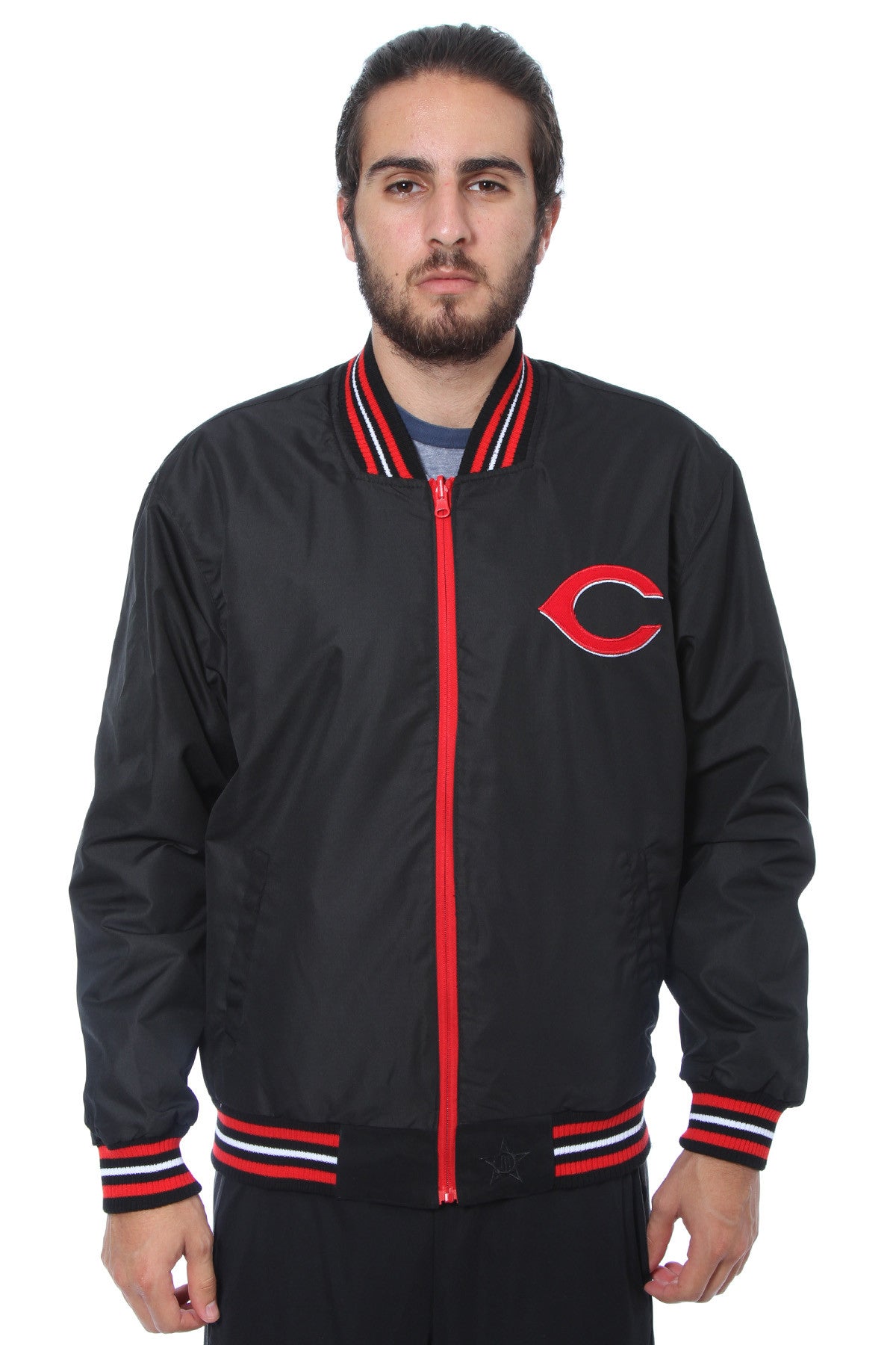 Cincinnati Reds Reversible Zip-Up Twill Jacket