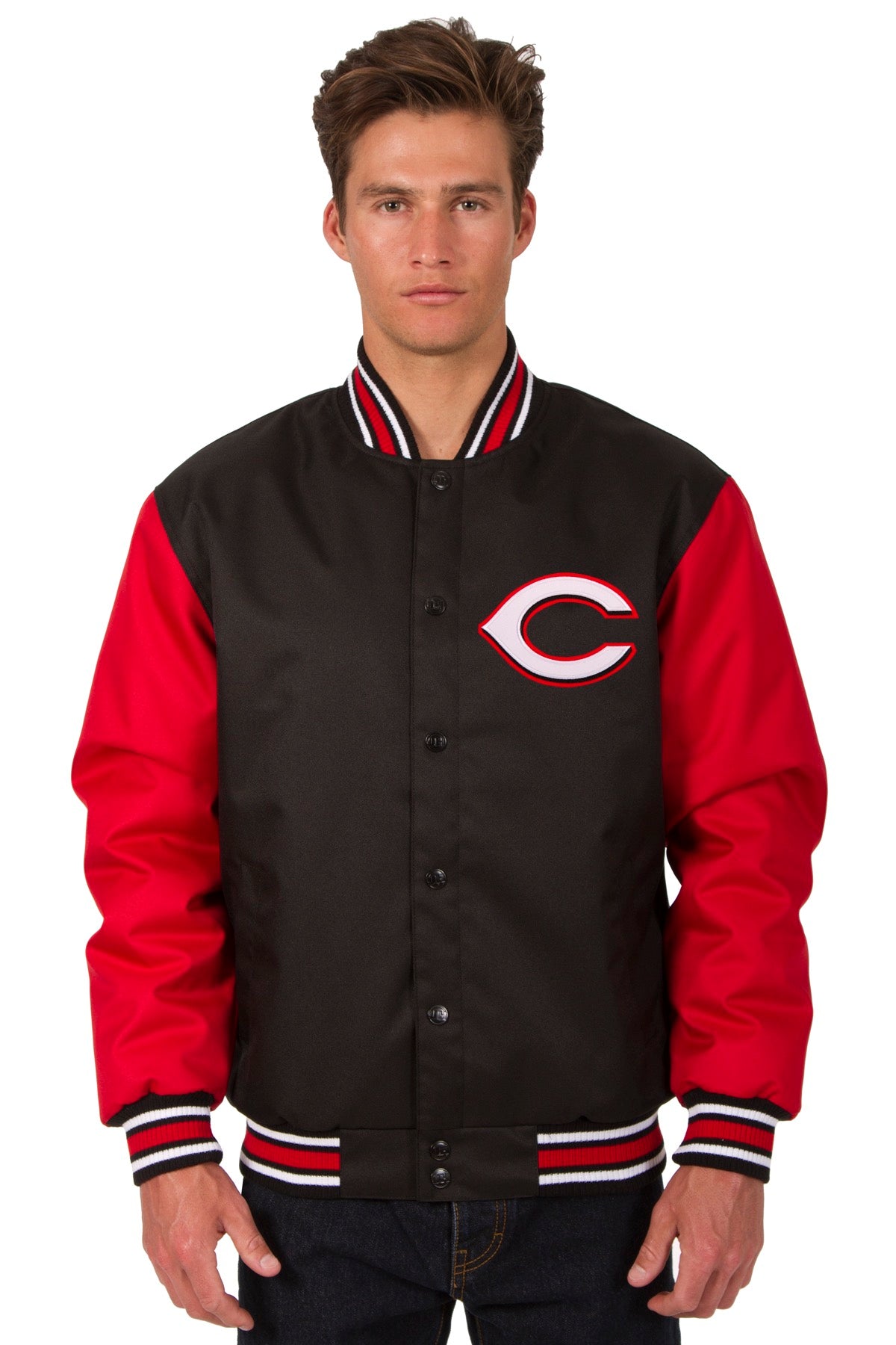 Cincinnati Reds Poly-Twill Jacket (Front Logo Only)
