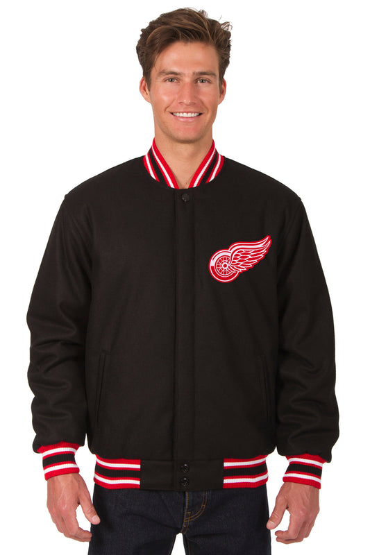 Detroit Red Wings All-Wool Reversible Jacket (Front Logos Only)