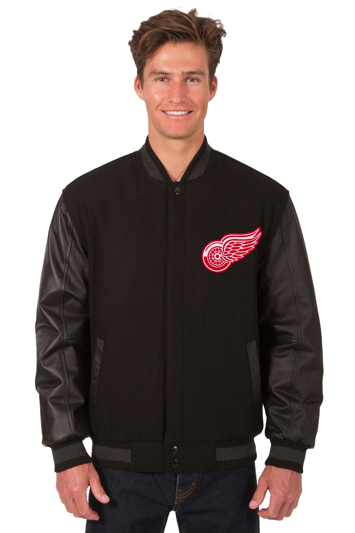 Detroit Red Wings Wool and Leather Reversible Jacket