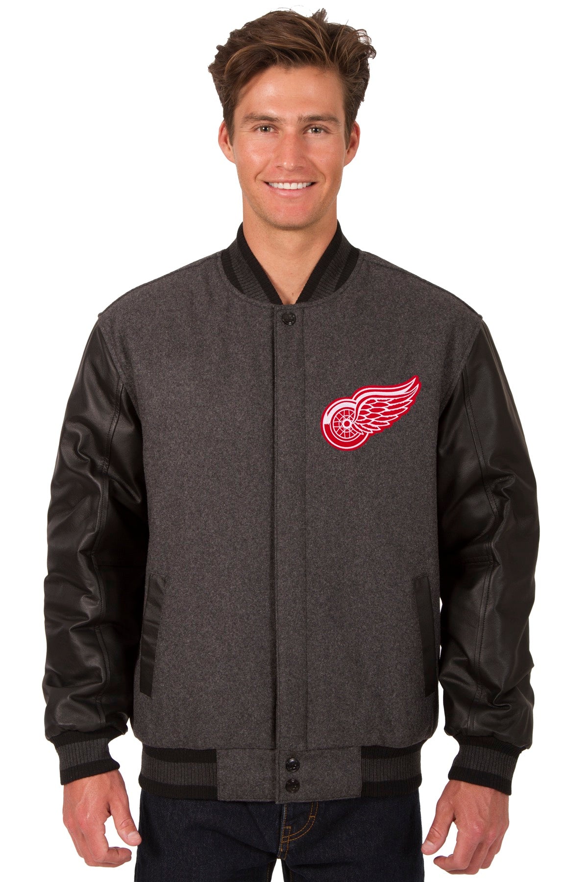 Detroit Red Wings Wool and Leather Reversible Jacket