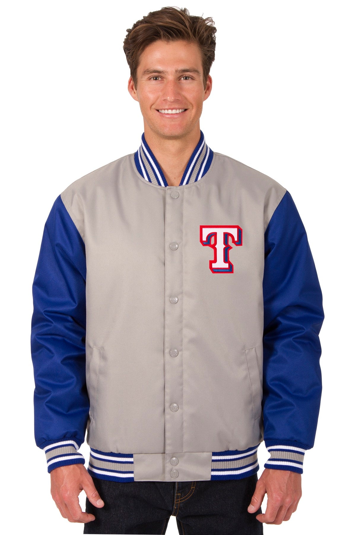 Texas Rangers Poly-Twill Jacket (Front Logo Only)