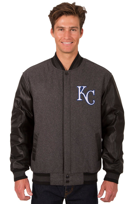 Kansas City Royals Reversible Wool and Leather Jacket