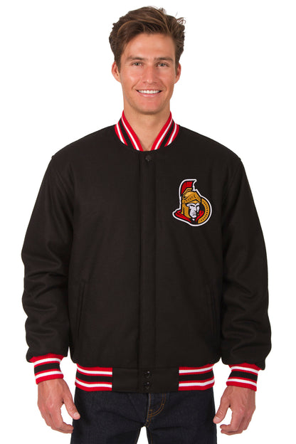 Ottawa Senators All-Wool Reversible Jacket (Front Logos Only)