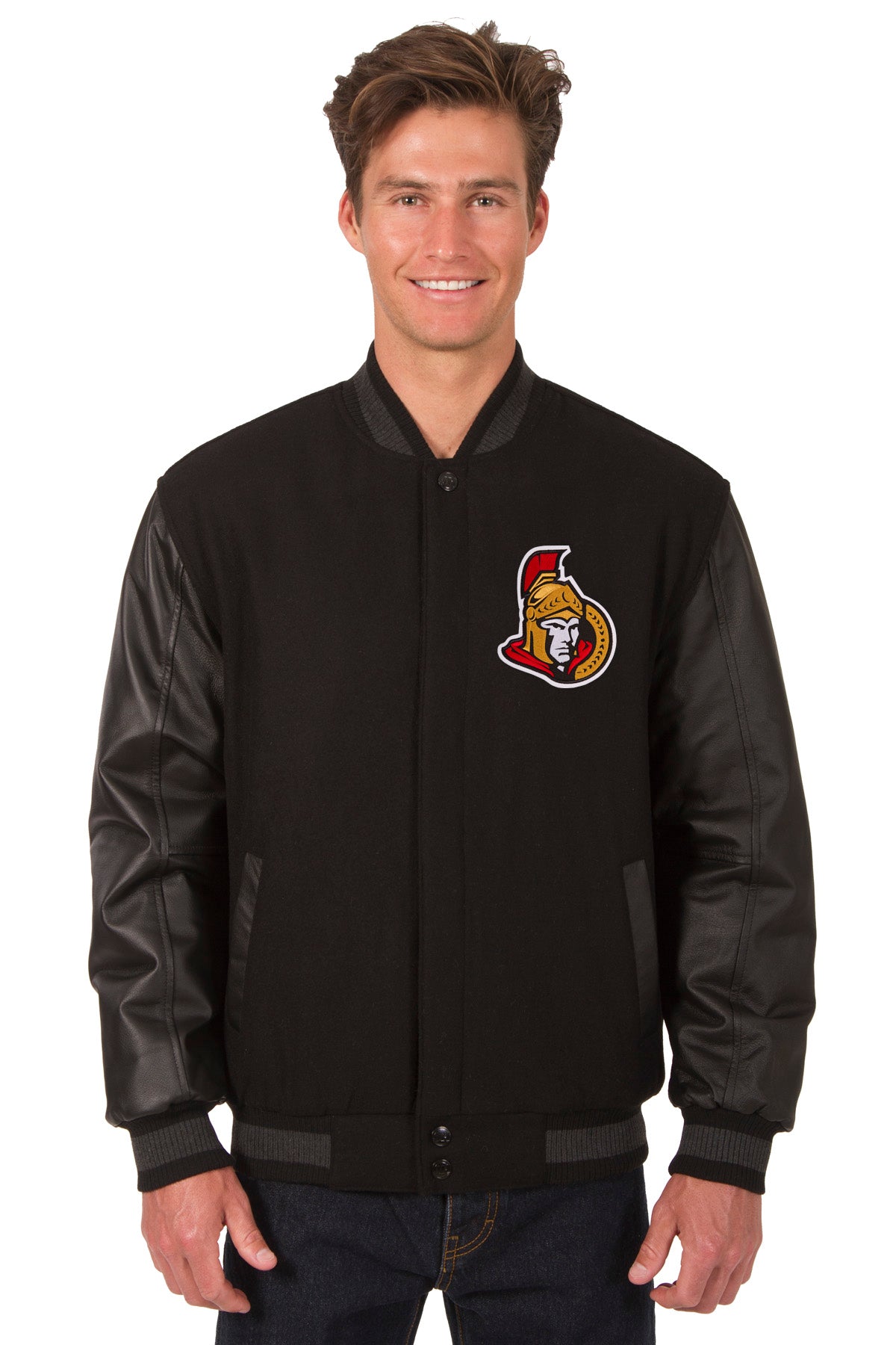 Ottawa Senators Wool and Leather Reversible Jacket