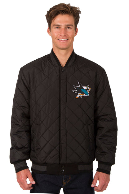 San Jose Sharks Reversible Wool and Leather Jacket