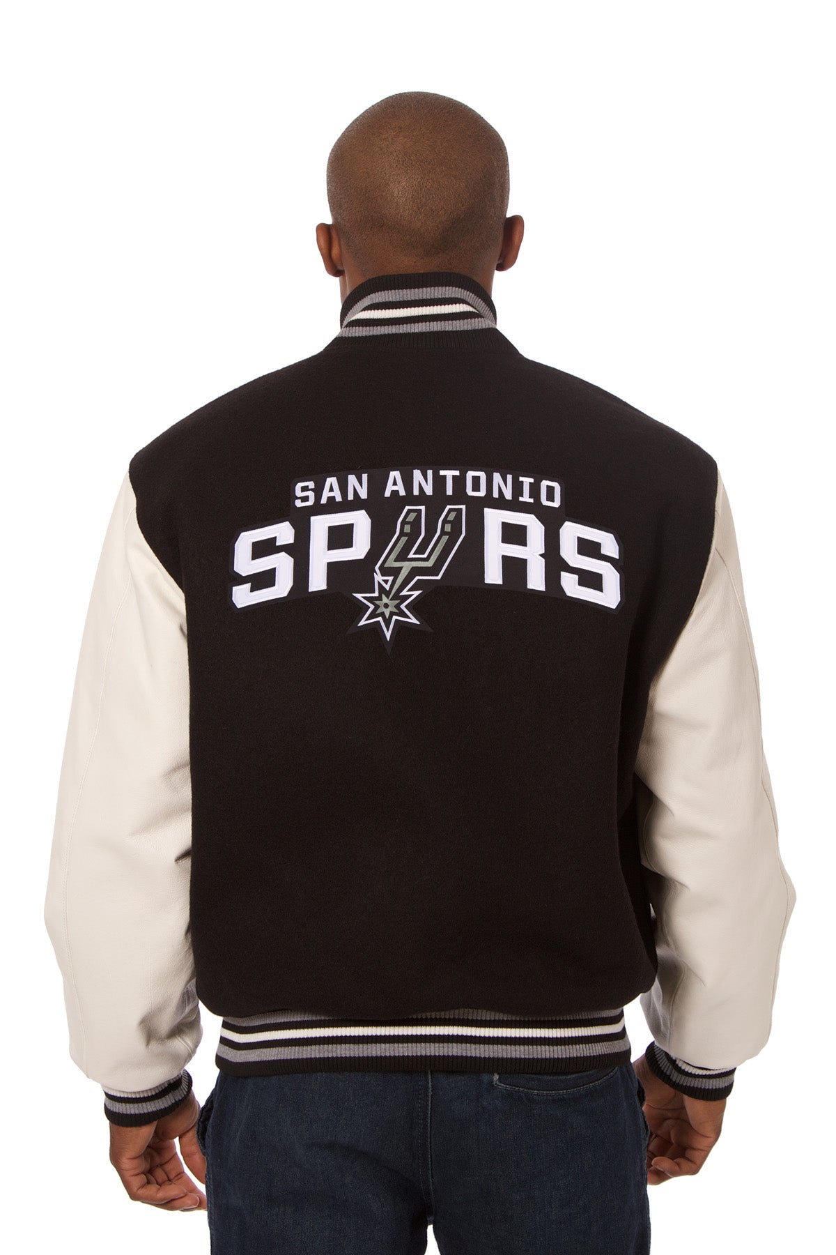 San Antonio Spurs Embroidered Wool and Leather Jacket